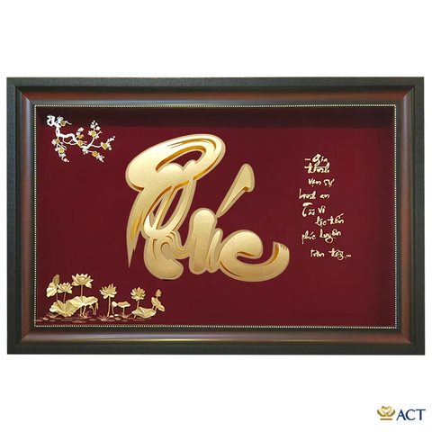 Quà tặng Tranh Chữ Phúc dát vàng 24k ACT GOLD ISO 9001:2015 (Mẫu 2)