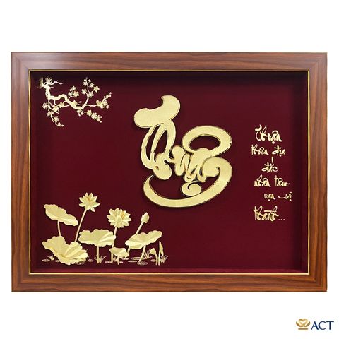 Quà tặng Tranh Chữ Thuận dát vàng 24k ACT GOLD ISO 9001:2015