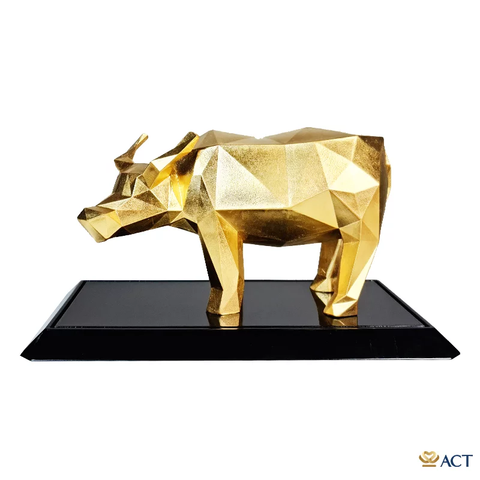 Quà tặng Tượng Trâu dát vàng 24k ACT GOLD ISO 9001:2015(Mẫu 6)