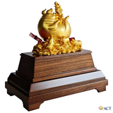 Quà tặng Heo Tài Lộc dát vàng 24k ACT GOLD ISO 9001:2015 (Mẫu 4)