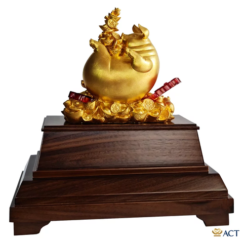 Quà tặng Heo Tài Lộc dát vàng 24k ACT GOLD ISO 9001:2015 (Mẫu 4)