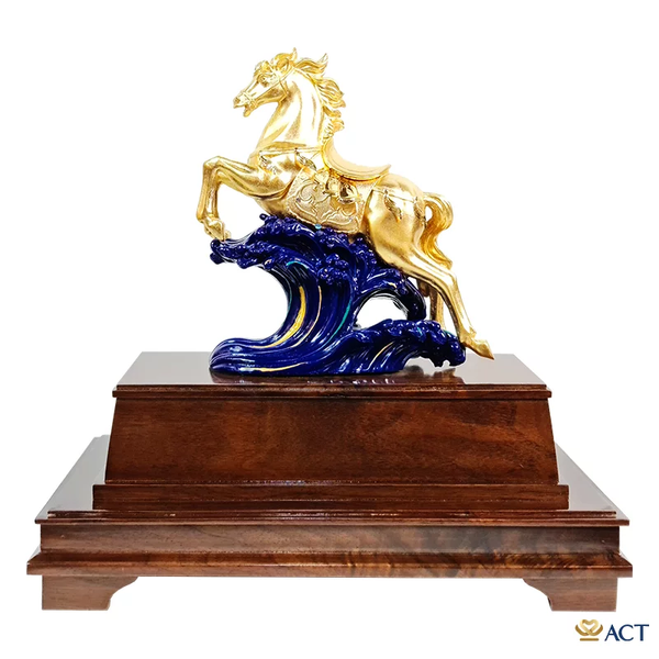 Quà tặng Ngựa Phi Nước Đại dát vàng 24k ACT GOLD ISO 9001:2015