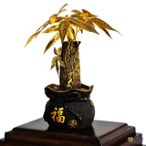 Quà tặng Chậu Cây Kim Ngân dát vàng 24k ACT GOLD ISO 9001:2015(Mẫu 1)