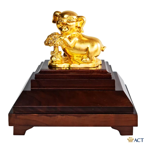 Quà tặng Heo Tài Lộc dát vàng 24k ACT GOLD ISO 9001:2015 (Mẫu 2)