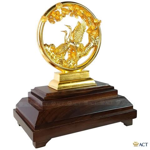 Quà tặng Chim Hạc dát vàng 24k ACT GOLD ISO 9001:2015 (Mẫu 4)