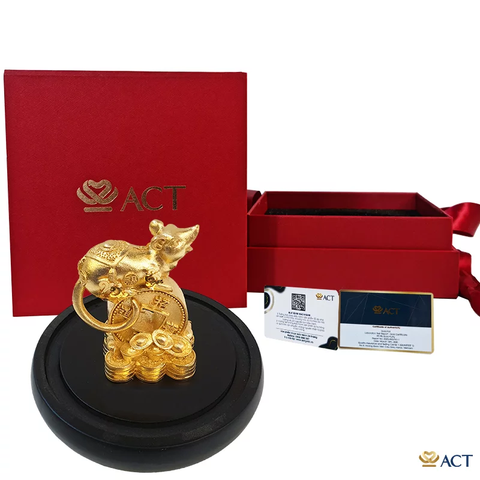 Quà tặng Tượng Chuột dát vàng 24k ACT GOLD ISO 9001:2015(Mẫu 1)