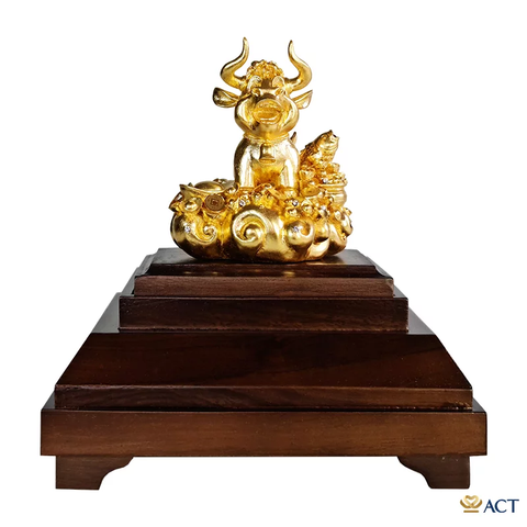 Quà tặng Tượng Trâu dát vàng 24k ACT GOLD ISO 9001:2015 (Mẫu 4)