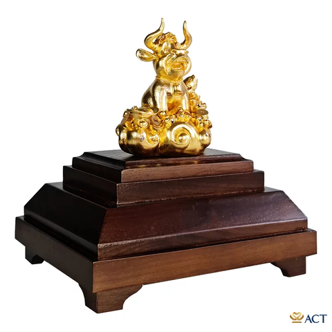 Quà tặng Tượng Trâu dát vàng 24k ACT GOLD ISO 9001:2015 (Mẫu 4)