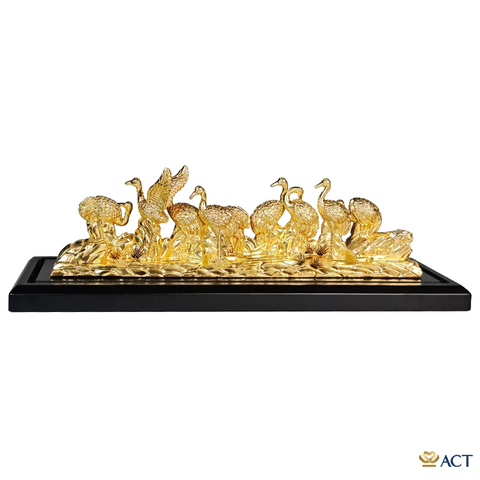 Quà tặng Chim Hạc dát vàng 24k ACT GOLD ISO 9001:2015(Mẫu 5)