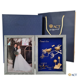 Quà tặng Khung Ảnh Đôi Chim Sẻ dát vàng 24k ACT GOLD ISO 9001:2015(Mẫu 1)