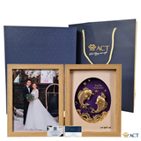 Quà tặng Khung Ảnh Song Ngư dát vàng 24k ACT GOLD ISO 9001:2015(Mẫu 2)