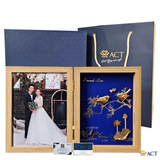 Quà tặng Khung Ảnh Đôi Chim Sẻ dát vàng 24k ACT GOLD ISO 9001:2015(Mẫu 2)
