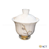 Quà tặng Bộ trà cao cấp pha lê Swarovski – sứ đúc vàng (Khum) dát vàng 24k ACT GOLD ISO 9001:2015