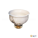 Quà tặng Bộ trà cao cấp pha lê Swarovski – sứ đúc vàng (Khum) dát vàng 24k ACT GOLD ISO 9001:2015