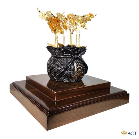 Chậu Lan 10 Cành dát vàng 24k ACT GOLD