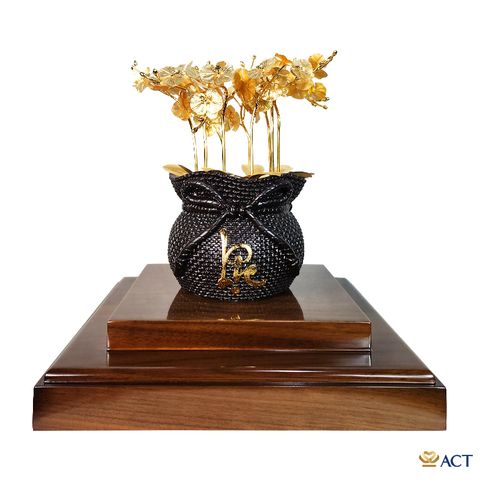 Chậu Lan 10 Cành dát vàng 24k ACT GOLD