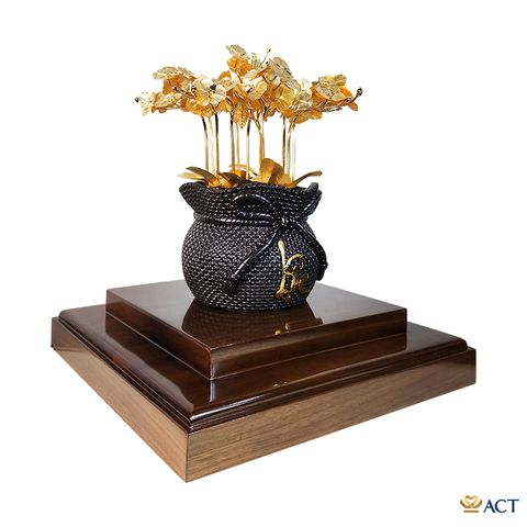 Chậu Lan 12 Cành dát vàng 24k ACT GOLD