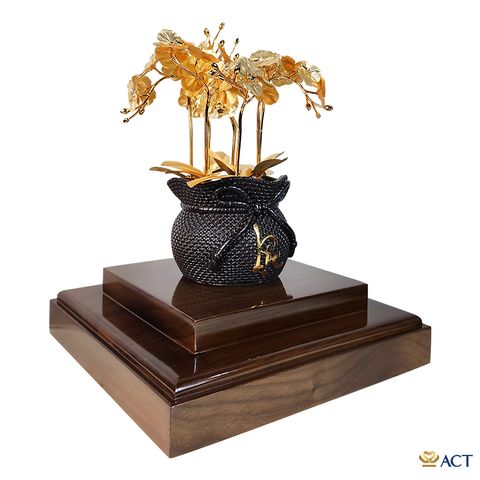 Chậu Lan 8 Cành dát vàng 24k ACT GOLD