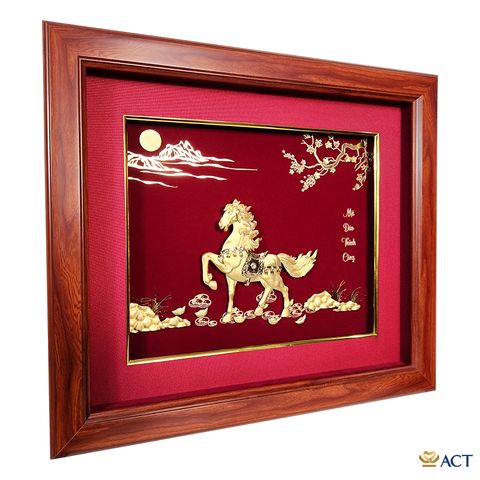 Tranh Lộc Mã dát vàng 24k ACT GOLD