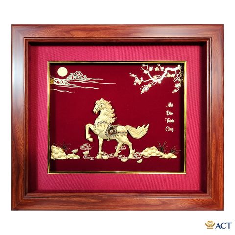 Tranh Lộc Mã dát vàng 24k ACT GOLD