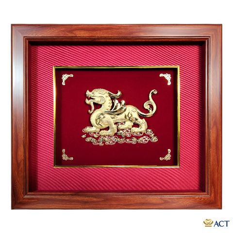 Tranh Tỳ Hưu dát vàng 24k ACT GOLD