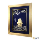 Quà tặng tranh Thuyền dát vàng 24k ACT GOLD ISO 9001:2015