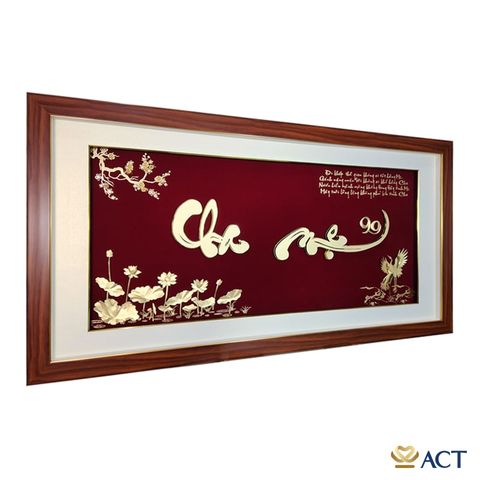 Quà tặng Tranh Chữ Cha Mẹ dát vàng 24k ACT GOLD ISO 9001:2015