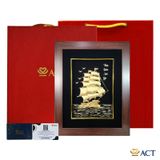 Quà tặng tranh Thuyền dát vàng 24k ACT GOLD ISO 9001:2015 (Mẫu 15)