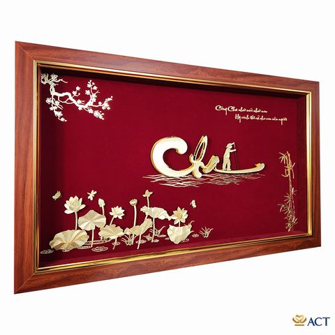 Tranh Chữ Cha dát vàng 24k ACT GOLD