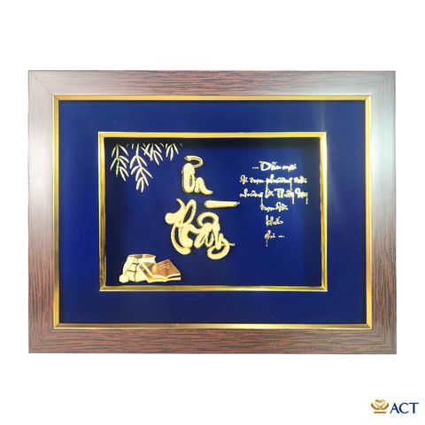 Quà tặng tranh thư pháp chữ Ơn Thầy dát vàng 24k ACT GOLD ISO 9001:2015