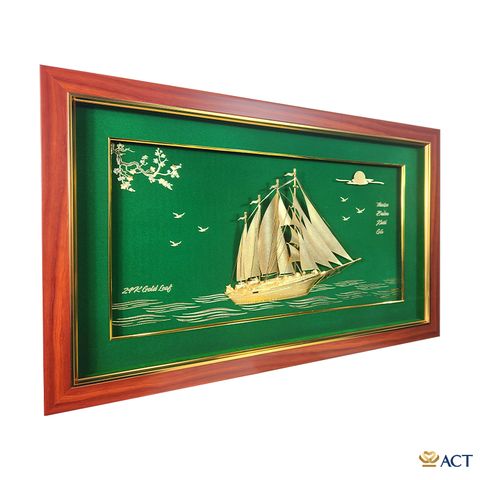 tranh Thuyền dát vàng 24k ACT GOLD