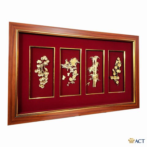 Tranh Tứ Quý dát vàng 24k ACT GOLD