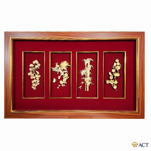 Tranh Tứ Quý dát vàng 24k ACT GOLD ISO 9001:2015 (Mẫu 6)