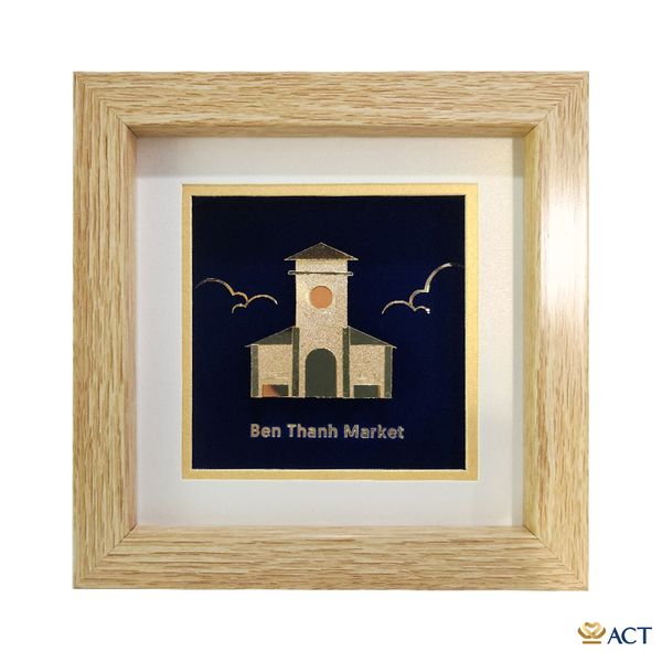 Tranh Chợ Bến Thành dát vàng 24k ACT GOLD ISO 9001:2015