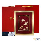 Quà tặng Tranh Đôi Chim Hạc dát vàng 24k ACT GOLD ISO 9001:2015