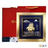 Quà tặng tranh Thuyền dát vàng 24k ACT GOLD ISO 9001:2015