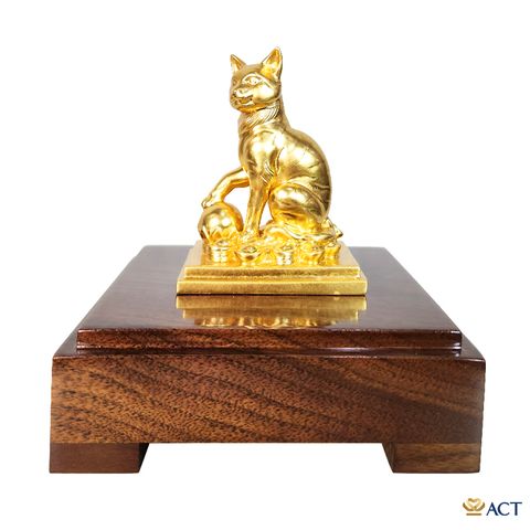 Tượng Mèo Phú Quý dát vàng 24k ACT GOLD