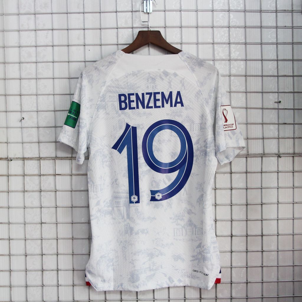 Áo đấu Benzema 19 tuyển Pháp TRẮNG World Cup 2022/23 - bản player