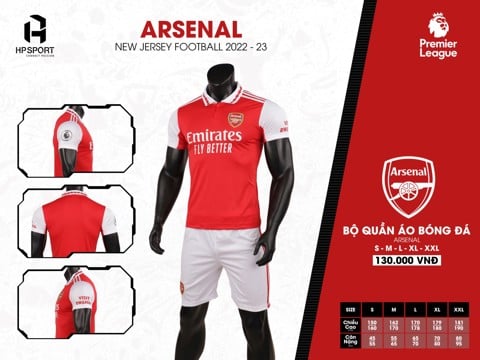 Áo Arsenal đỏ 2022- 2023 sân nhà hàng Việt Nam