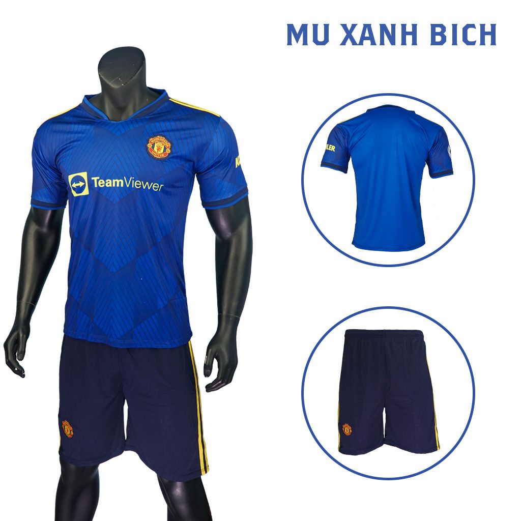 Bộ quần áo Mu 2022 sân khách màu xanh đen