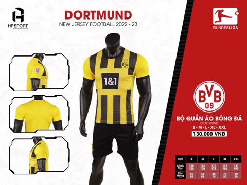 Áo Dortmund vàng 2022- 2023 sân nhà hàng Việt Nam