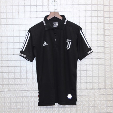 Áo polo bóng đá Juventus 2021 (mẫu sọc tay) màu đen