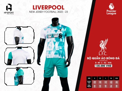 Áo Liverpool 2022- 2023 màu trắng xanh hàng Việt Nam