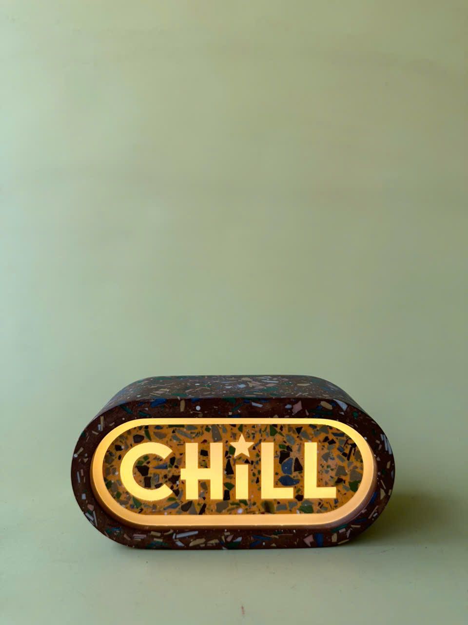 Đèn Jesmonite Lightbox - Mini Oval - Custom chữ / màu sắc