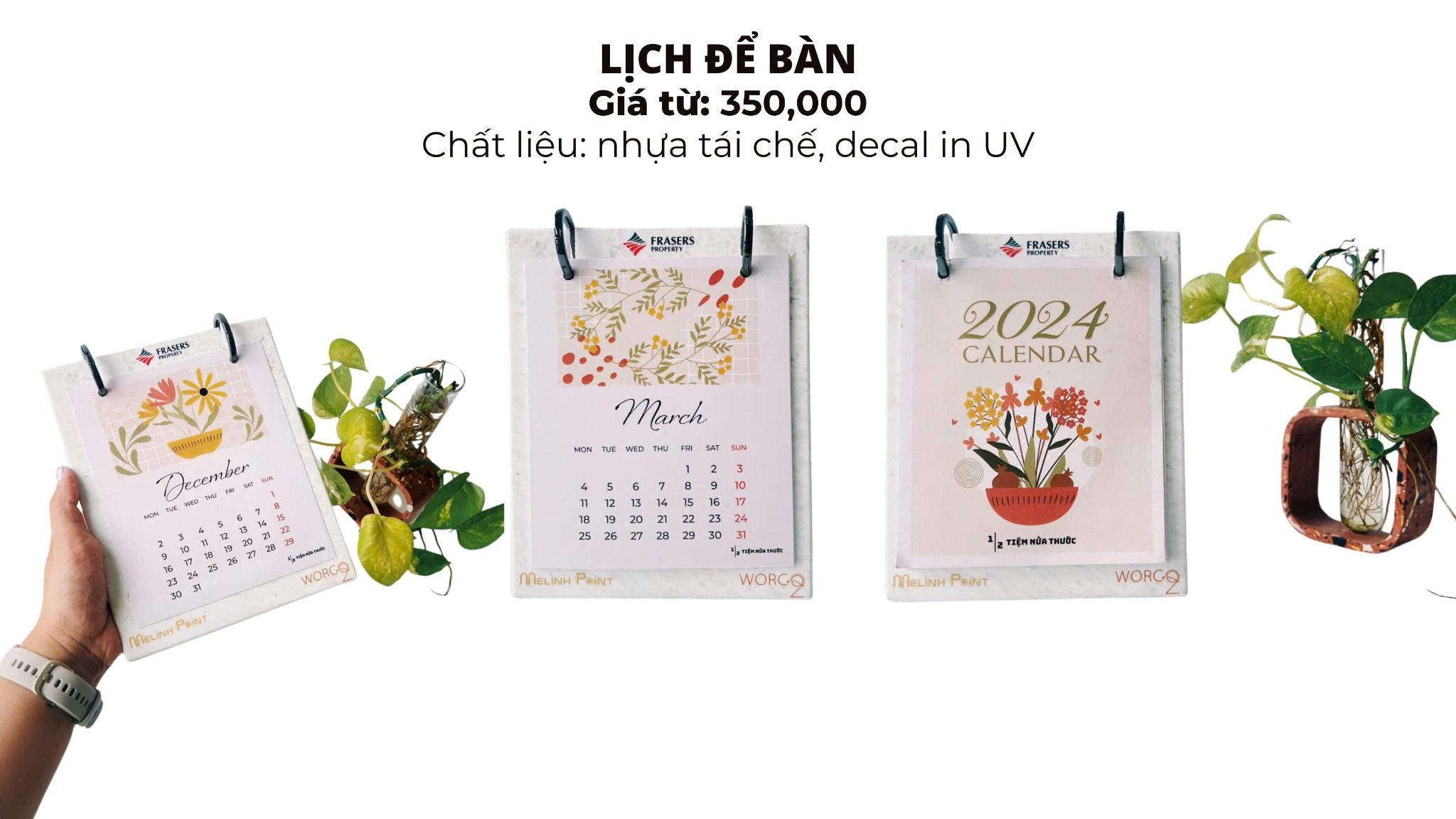 Lịch Để Bàn Nhựa Tái Chế