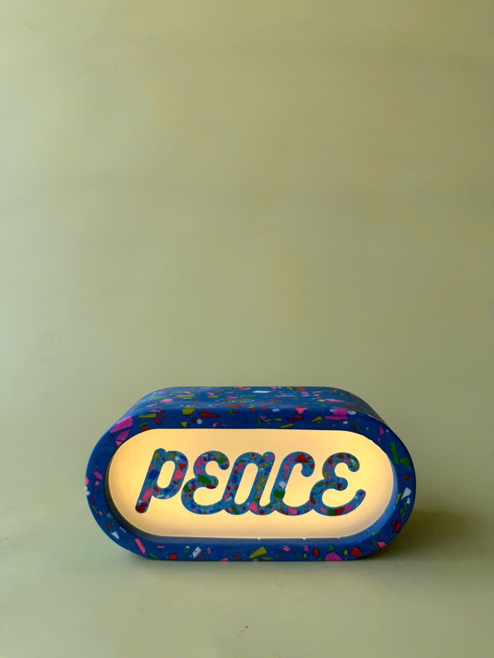 Đèn Jesmonite Lightbox - Mini Oval - Custom chữ / màu sắc