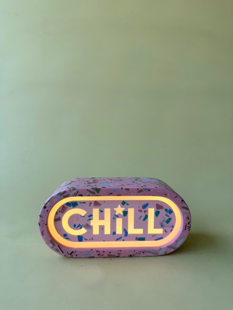 Đèn Jesmonite Lightbox - Mini Oval - Custom chữ / màu sắc
