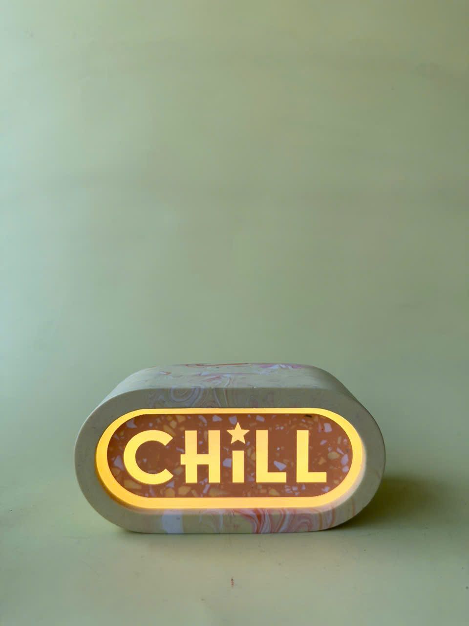 Đèn Jesmonite Lightbox - Mini Oval - Custom chữ / màu sắc
