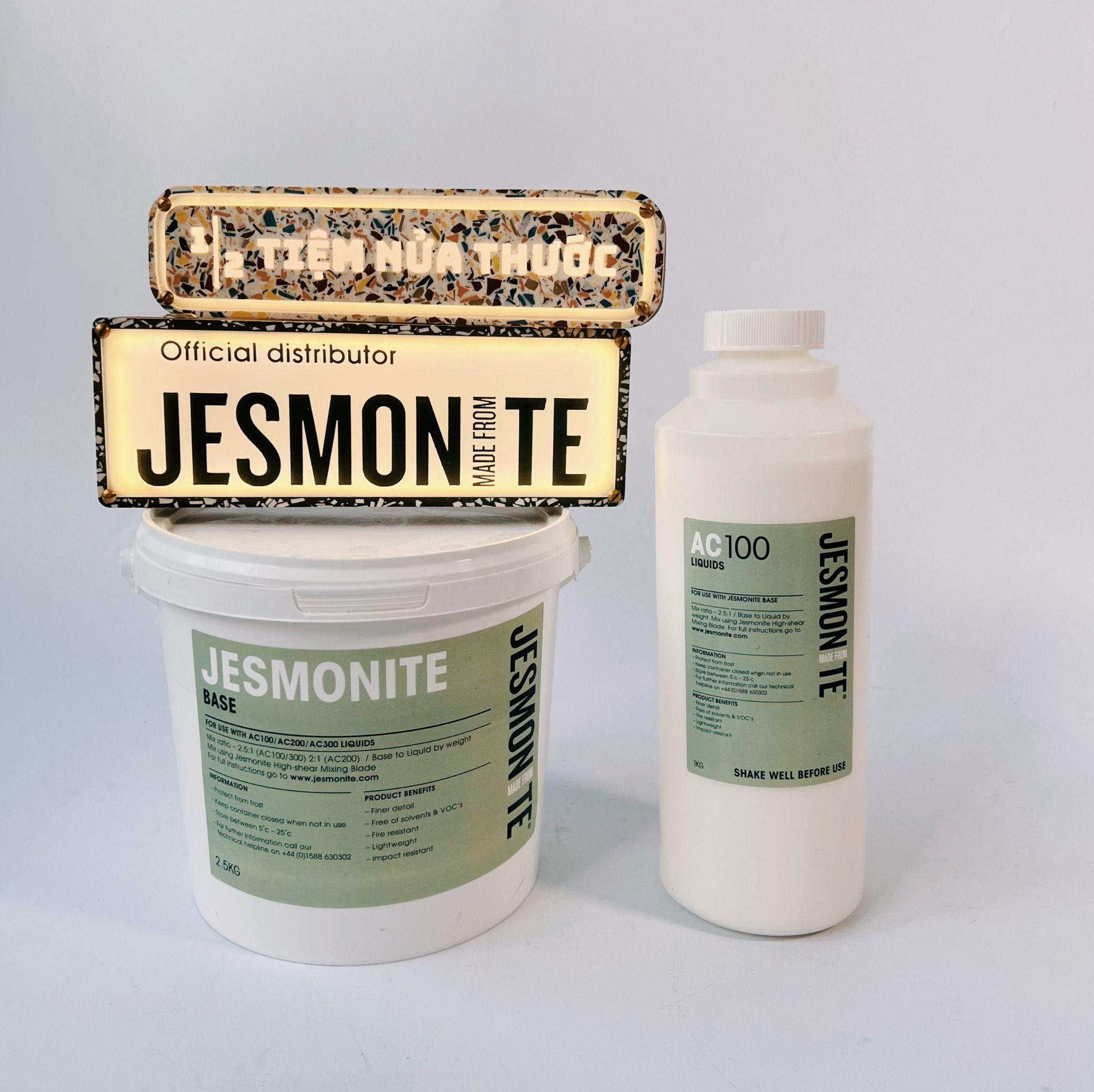 Jesmonite AC100 - 3.5kg  (chỉ 310k/kg) - Bao bì chính hãng