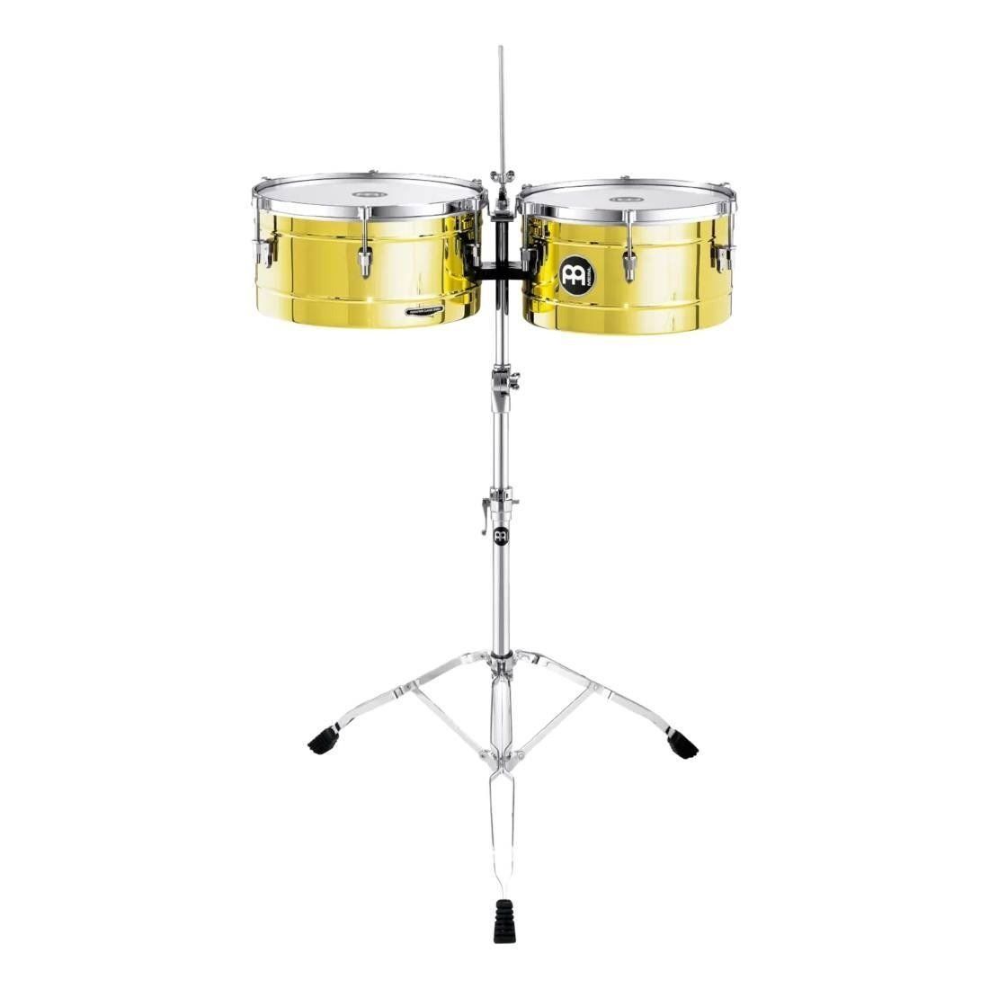 Meinl Marathon Series Brass Finish Steel Timbales, 14-15-Inch